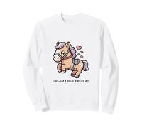 Cheval Kawaii Mignon Dream Ride Repeat Horse Sweatshirt