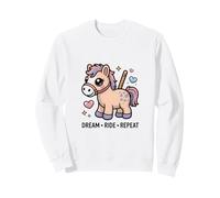 Cheval Kawaii Mignon Dream Ride Repeat Horse Sweatshirt