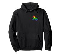 Cheval LGBTQ Pride Flag Rainbow Pocket Minimaliste Derby #25DA Sweat à Capuche