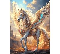 Cheval Licorne ailé 300 Pièces Puzzle Collectionneur en Carton Rigide sans Déformation Animal Sauvage et Animal de Compagnie Haute Difficulté Niveau Expert Décoration Murale Cadeau Fête 300 PCS