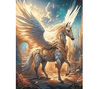 Cheval Licorne ailé 500 Pièces Puzzle Adolescent en Carton sans Déformation Animal Sauvage et Animal de Compagnie Difficulté Moyenne Activité Éducative Cadeau Noël Pas Cher Petit Prix 500 PCS