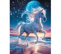 Cheval Licorne Blanc dans lumière stellaire Puzzle 300 Pièces pour Adultes Jeu De Famille Educa Créatif Vision Qualité Supérieure Relaxation Art Cadeau 300 PCS