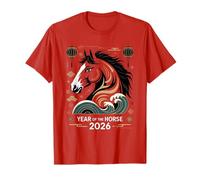 Cheval Lunaire du Nouvel an Chinois pour Un Esprit de Festival Fort 2026 T-Shirt