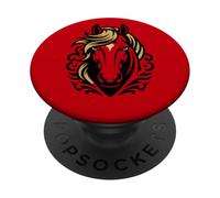 Cheval Lunaire pour la Force et l'esprit du Nouvel an Chinois 2026 PopSockets PopGrip Adhésif