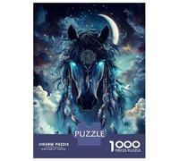Cheval Magique au Clair de Lune 1000 Pièces Pack Puzzle Puzzle Carton Extra-épais - Collectionneurs’ Favorite, Détente, Pause Bureau Voyage Et Fêtes 52x38cm/1000pcs