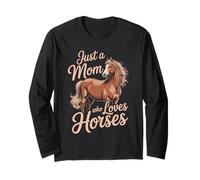 Cheval Maman pour femme, idée cadeau pour équitation, amours amusants Manche Longue