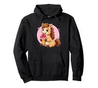 Cheval Mangeant de la crème glacée Graphique garçons Filles Amoureux des Chevaux Sweat à Capuche
