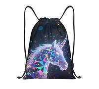 Cheval Mers Coloré Bleu Foncé Sac De Natation Cordon Sac Randonnée Organiseurs De Bagage pour Déjeuner PE Cosmétiques 36X42Cm