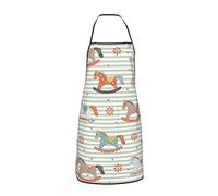 Cheval Mignon Boho Style Rayures Tablier Coloré pour Femmes Hommes Adolescent avec Poches Tabliers pour Cuisine Chef Cuisine BBQ
