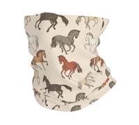 Cheval Moderne Dessiné À La Main Femme Homme Snood Thermique Tour De Cou Élastique Écharpe Tube pour Course À Pied Randonnée Yoga Sport