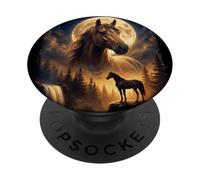 Cheval Mystique Lune Esprit Étalon Forêt PopSockets PopGrip Adhésif