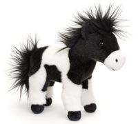 Cheval Noir Et Blanc,Debout¿23 Cm (Hauteur)¿Cheval En Peluche¿Doudou