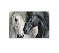 Cheval Noir et blancPuzzle 1000 Pièces pour Adultes |Jeu de Concentration | Activité Relaxante | Matériaux Recyclés | sans Écran 38x52cm