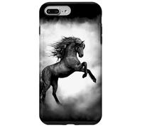 Cheval Noir Sauvage élevant avec crinière Fluide Coque pour iPhone 7 Plus/8 Plus