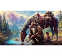 Cheval Papier recyclé Puzzle 1000 pièces Idée Cadeau Parfaite Jeux éducatifs pour Toute la Famille Cadeau pour Femmes et Hommes 38x26cm/1000pcs