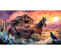 Cheval Papier recyclé Puzzle 1000 pièces Idée Cadeau Parfaite Jeux éducatifs pour Toute la Famille Cadeau pour Femmes et Hommes 38x26cm/1000pcs