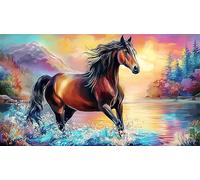 Cheval Papier recyclé Puzzle 1000 pièces Jeu Familial Amusant & Stimulant Jeu pour Toute la Famille Cadeau pour Femmes et Hommes 70x50cm/1000pcs