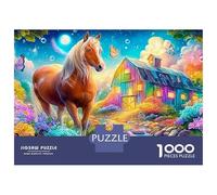 Cheval par Rainbow Barn au crépuscule Puzzle De 1000 Pièces Bon Cheval Jeu Éducatif Classique pour Le Temps des Puzzles en Famille 52x38cm/1000pcs