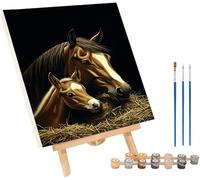 Cheval Peinture Numero Adulte, DIY Peinture Numero Animal, Loisirs Créatifs Adultes, Paint by Numbers Canevas Kit Complet Adulte avec Pinceaux, Décoration Maison, Cadeau Femme Cadeau 80x110cm wsc-9890