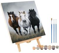 Cheval Peinture Numero Adulte, Peinture par Numero Adulte Animal, DIY Loisirs Créatifs Adultes, Paint by Numbers for Adults Kits avec Pinceaux et Acrylique, Décoration Maison Cadeau 40x50 cm Q-1994