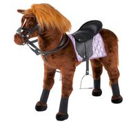 Cheval peluche à monter avec couverture,