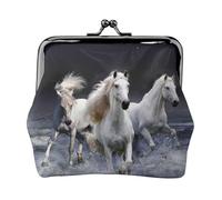 Cheval,Porte-Monnaie en Cuir PU, Petit Portefeuille, Pochette à Monnaie avec Fermoir Baiser