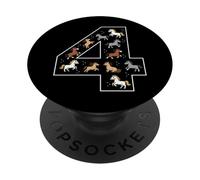 Cheval pour 4e Anniversaire 4 Ans PopSockets PopGrip Adhésif