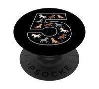 Cheval pour 5e Anniversaire 5 Ans PopSockets PopGrip Adhésif