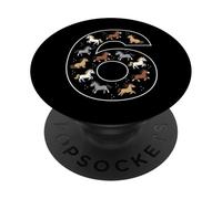 Cheval pour 6e Anniversaire 6 Ans Cheval Poney Fille équestre PopSockets PopGrip Adhésif