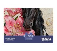 Cheval Puzzle 1000 Pièces Animaux - Challenge Zen, Carte Géographique À Assembler, Poster Inclus, Cadeau Éducatif, 70x50cm/1000pcs