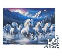 Cheval Puzzle 1000 Pièces avec Emboîtement Parfait, Puzzle d'art défi Entre Amis pour Un Tableau À Encadrer, Superbe Idée Cadeau 70x50cm/1000pcs