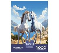 Cheval Puzzle 1000 Pieces Cadeau Unique Jeu Éduchatif Défi Jouet À De Qualité Supérieure Peinture Art pour Adultes Et Enfants 38x26cm/1000pcs