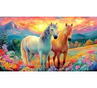 Cheval Puzzle 1000 pièces Educa Jouet en Bois Jeu D'Intelligence Décoration Intérieure Jeu éducatif Challenge Toy pour Adultes & Enfants des 14 Ans cheval38x52cm/1000pcs