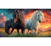 Cheval Puzzle 1000 pièces Papier recyclé Idée Cadeau Parfaite Jeu Stimulant pour Adultes et Enfants de 12+ Ans 70x50cm/1000pcs