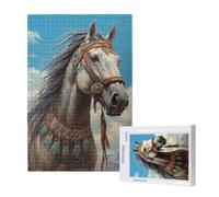Cheval Puzzle 500 Pièces Adultes Puzzle Animal Classique, Activite Manuelle Adulte, Puzzles de Jeu Stimulants, Puzzles Impossible, Enjoy Activités de défi Familial pour Ies Soirées de Jeu,p1008t