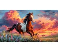 Cheval Puzzle pour Adultes 1000 pièces Jeu de Puzzle Jeu Stimulant pour décoration Murale et Cadeaux Idée Cadeau Parfaite 38x52cm/1000pcs