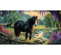 Cheval Puzzle pour Toute la Famille Cadeau pour Femmes et Hommes 1000 pièces Papier recyclé Jeu Familial Amusant & Stimulant Jeux éducatifs 38x26cm/1000pcs