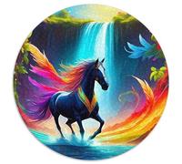 Cheval Puzzle Rond 1000 Pièces Cheval Enfants Décoration Murale Classiques Activité Différente 1000pcs (67.5x67.5cm)