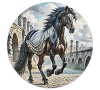 Cheval Puzzle Rond 1000 Pièces Good Friend Partner The Cheval Enfants DécoRation Bricolage Classiques Parfait Encastrement Qualité Supérieure' Impossible Difficile 1000pcs (67.5x67.5cm)