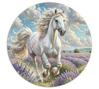 Cheval Puzzle Rond De 1000 Pièces pour Adultes Good Friend Partner The Cheval Filles Qualité Supérieure Impossible Difficile Entertainment Artist Art' Relaxation Assemble (67.5x67.5cm)