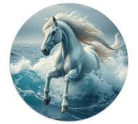 Cheval Puzzle Rond De 1000 Pièces pour Animaux Das Tier Animaux Sauvages Bête Women Classiques Parfait Encastrement Qualité Supérieure Impossible Difficile' Entertainment Artist (67.5x67.5cm)