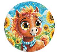 Cheval Puzzle Rond De 1000 Pièces pour Good Friend Partner The Cheval Women Unique Décompression Impossible Pression Réduite Familial Cadeau' DécoRation Bricolage (67.5x67.5cm)