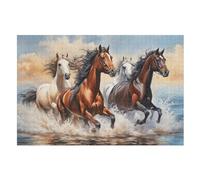 Cheval Puzzles Adulte 1000 Pieces Cadeau Famille Puzzle Classique 3D EnfFourmisJouet en Bois Cadeau Unique （75×50cm）