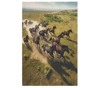 Cheval Puzzles Adulte 1000 Pieces Cadeau Famille Puzzle Classique 3D Puzzle EnfantsJouet en Bois Cadeau Unique Décoration Intérieure （78×53cm）