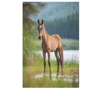 Cheval Puzzles Adulte 1000 Pieces Cadeau Famille Puzzle Classique 3D Puzzle EnfantsJouet en Bois Cadeau Unique Décoration Intérieure （78×53cm）
