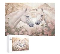 Cheval Puzzles en Bois Adultes Et Adolescents 1000 Pieces Enfants Puzzle Décoration Mur Moderne Art Jouets Cadeau Intéressants （75×50cm）