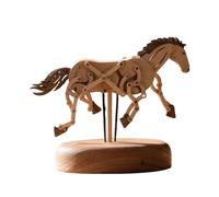 Cheval Qianli 3D en bois dynamique, sculpture d'animaux faite à la main pour adultes, collection d'affichage, cadeau créatif pour amis (boîte à musique)