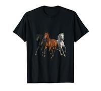 Cheval réaliste Western Running Chevaux écurie marié T-Shirt Graphique avec Valeur