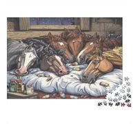 Cheval Repos Puzzle 1000 Pièces Adulte sans Poussière, Puzzle Difficile énigme De Compétence Logique pour Une Activité Zen, Puzzle Cadeau d'anniversaire 70x50cm/1000pcs