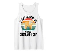 Cheval rétro avec Inscription « I Can't Imagine Life Without Shetland Pony » Débardeur